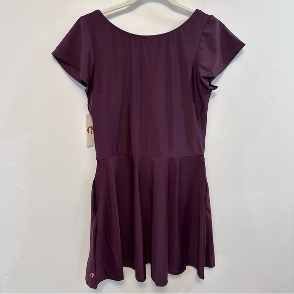 HONEYMARK swimsuit pepper dress top in wine burgundy - Picture 5 of 8